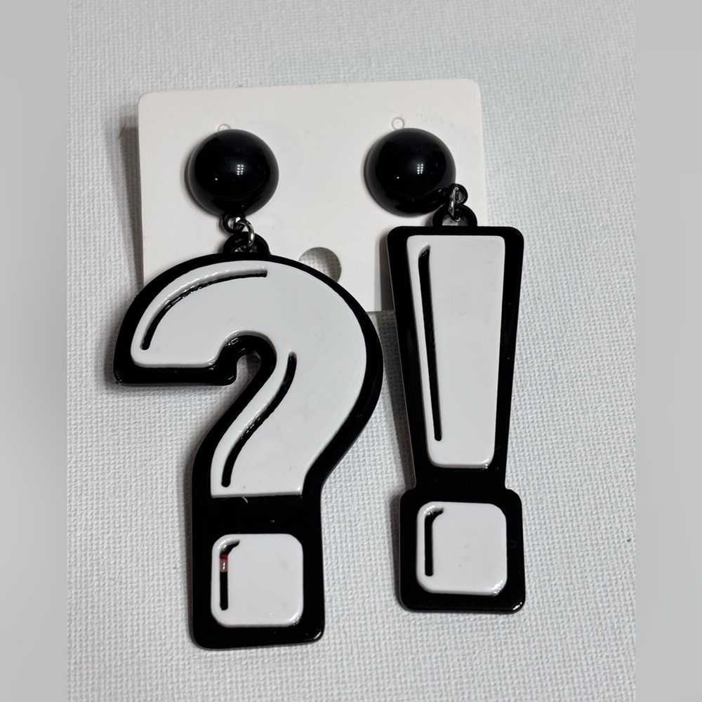 Black and White Punctuation Earrings